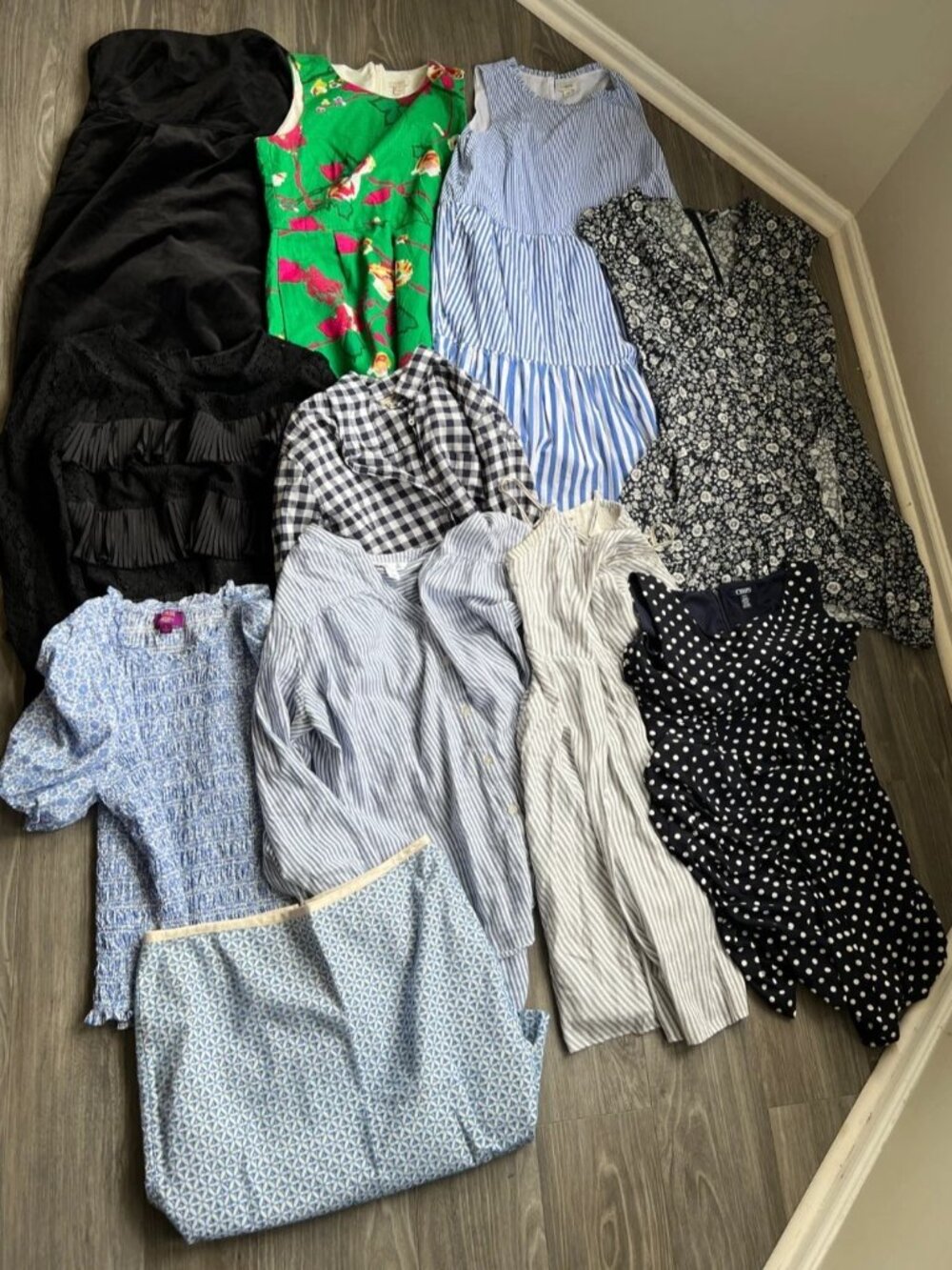 Lot Bundle Jcrew dress old navy chap talbots 10 large top blouse floral liberty